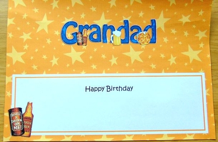 Large DL Happy Birthday GRANDAD insert by Joyce Watson
