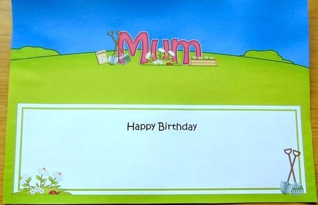 Large DL Happy Birthday MUM insert by Joyce Watson