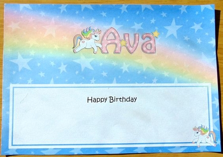 Large DL Happy Birthday AVA insert by Joyce Watson
