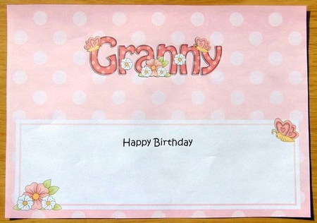 Large DL Happy Birthday GRANNY insert by Joyce Watson