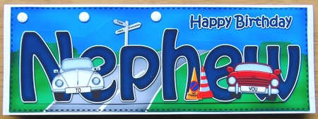 Large DL Happy Birthday NEPHEW 3D decoupage by Joyce Watson