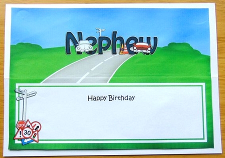 Large DL Happy Birthday NEPHEW insert by Joyce Watson