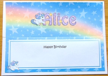 Large DL Happy Birthday ALICE insert by Joyce Watson