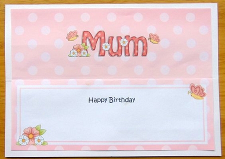 Large DL Happy Birthday MUM insert by Joyce Watson
