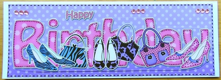 Large DL HAPPY BIRTHDAY 3D decoupage by Joyce Watson
