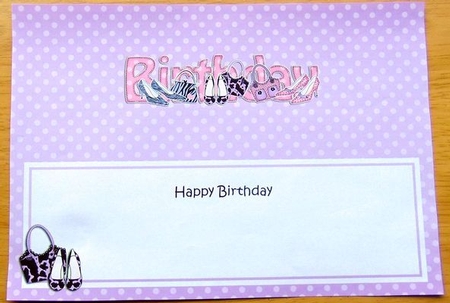 Large DL HAPPY BIRTHDAY insert by Joyce Watson