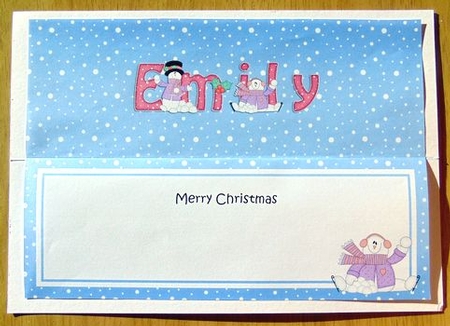 Large DL Merry Christmas EMILY insert by Joyce Watson