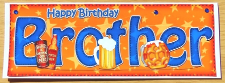 Large DL Happy Birthday BROTHER 3D decoupage by Joyce Watson