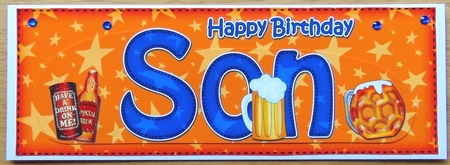 Large DL Happy Birthday SON 3D decoupage by Joyce Watson