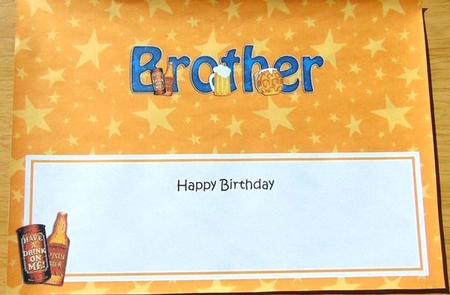 Large DL Happy Birthday BROTHER insert by Joyce Watson