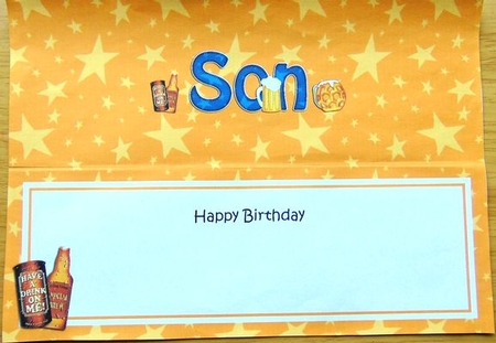 Large DL Happy Birthday SON insert by Joyce Watson