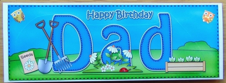 Large DL Happy Birthday DAD 3D decoupage by Joyce Watson