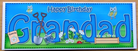 Large DL Happy Birthday GRANDAD 3D decoupage by Joyce Watson