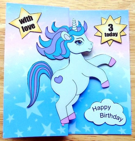 3D Shaped No-Hole Fold Back Mini Kit -   Cute Little Unicorn Magic by Joyce Watson