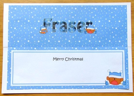 Large DL Merry Christmas FRASER insert by Joyce Watson