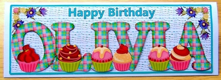 CUPCAKE TARTAN NAMES - OLIVIA by Joyce Watson