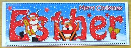 Large DL Merry Christmas ESTHER 3D decoupage  by Joyce Watson