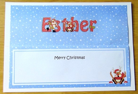 Large DL Merry Christmas ESTHER insert by Joyce Watson