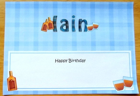 Large DL Happy Birthday IAIN insert by Joyce Watson