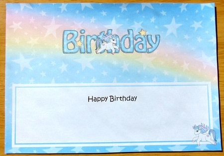 Large DL HAPPY BIRTHDAY insert by Joyce Watson