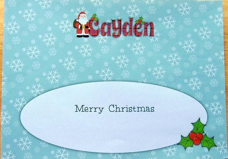 Santa in coat CAYDEN large dl insert by Joyce Watson