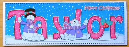 Large DL Merry Christmas TAYLOR 3D decoupage  by Joyce Watson