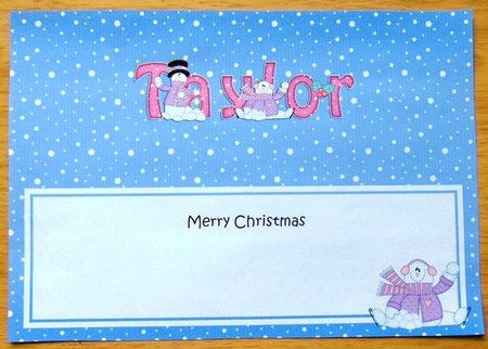 Large DL Merry Christmas TAYLOR insert by Joyce Watson