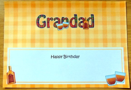 Large DL Happy Birthday GRANDAD insert by Joyce Watson