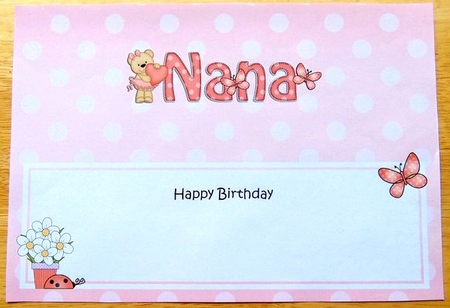 Large DL Happy Birthday NANA insert by Joyce Watson