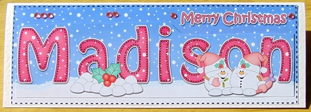 Large DL Merry Christmas MADISON 3D decoupage  by Joyce Watson