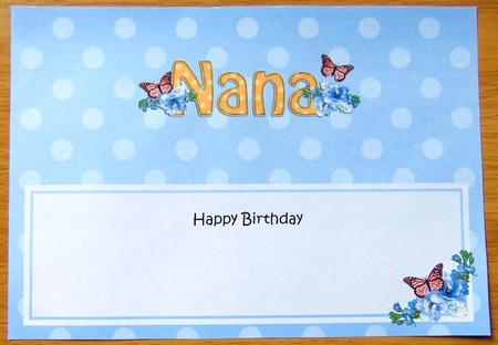 Large DL Happy Birthday NANA insert by Joyce Watson