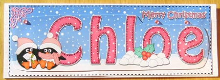 Large DL Merry Christmas CHLOE 3D decoupage  by Joyce Watson