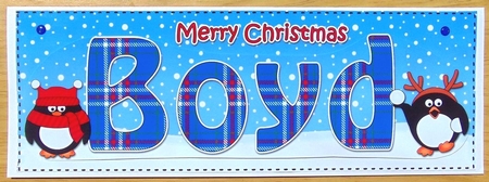 Large DL Merry Christmas BOYD 3D decoupage  by Joyce Watson