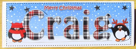 Large DL Merry Christmas CRAIG 3D decoupage  by Joyce Watson