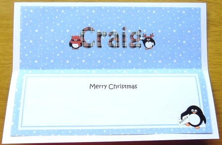 Large DL Merry Christmas CRAIG insert by Joyce Watson