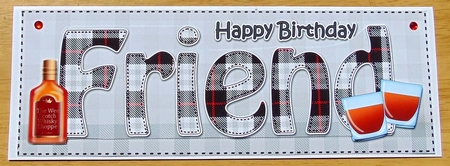 Large DL Happy Birthday FRIEND 3D decoupage by Joyce Watson
