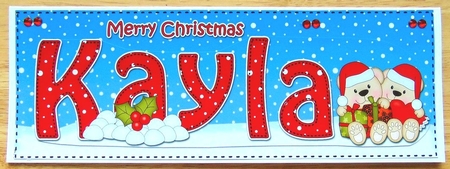 Large DL Merry Christmas KAYLA 3D decoupage  by Joyce Watson