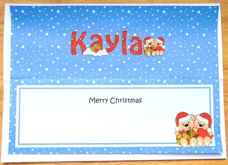 Large DL Merry Christmas KAYLA insert by Joyce Watson
