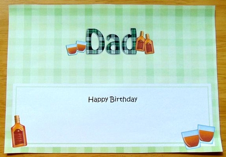 Large DL Happy Birthday DAD insert by Joyce Watson