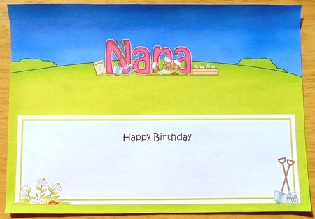 Large DL Happy Birthday NANA insert by Joyce Watson