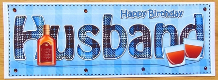 Large DL Happy Birthday HUSBAND 3D decoupage by Joyce Watson