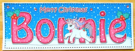 Large DL Merry Christmas BONNIE 3D decoupage  by Joyce Watson