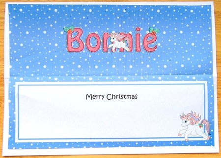 Large DL Merry Christmas BONNIE insert by Joyce Watson