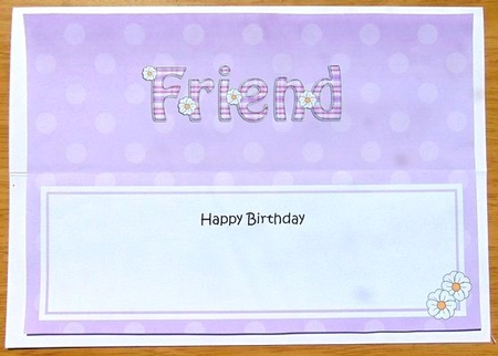 Large DL Happy Birthday FRIEND insert by Joyce Watson