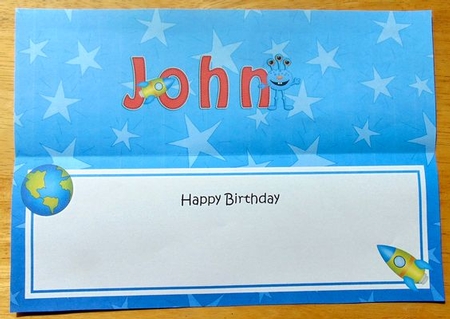 Large DL Happy Birthday JOHN insert by Joyce Watson