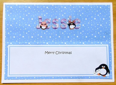 Large DL Merry Christmas JESSIE insert by Joyce Watson