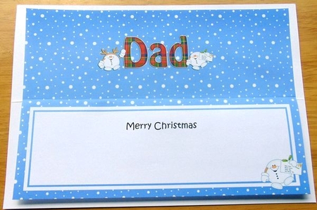 Large DL Merry Christmas DAD insert by Joyce Watson