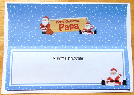 Large DL Merry Christmas PAPA with Santa insert by Joyce Watson