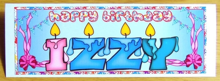 BIRTHDAY CANDLES NAMES - IZZY by Joyce Watson