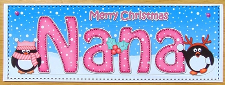 Large DL Merry Christmas NANA 3D decoupage  by Joyce Watson